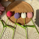 GobekUsa Handmade Knitted Crochet Tulips for Home Decor - Set of 1