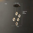 GobekUsa Black Gold Crystal Chandelier LED Light for Luxury Home Decor