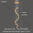 GobekUsa Gold LED Staircase Chandelier | Luxury Large Living Room Pendant Lamp