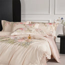 GobekUsa Flowers Pattern 1000TC Egyptian Cotton Luxury Bedding Set & Silk Duvet Cover