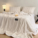 GobekUsa Cozy Faux Rabbit Plush Blanket for Autumn/Winter - Soft Milk Velvet Nap Blanket