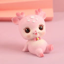 GobekUsa Cartoon Deer Resin Figurines Home Decor Miniatures Crafts Cake Topper