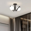 GobekUsa Black Gold Glass Ceiling Light: Modern Minimalist Indoor Lighting for Entryway Balcony