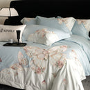 GobekUsa Luxe Butterfly Flowers Embroidery Bedding Set 800TC Egyptian Cotton Duvet Covers Sheets Pillowcases