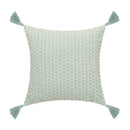 GobekUsa Linen Embroidery Leaves Cushion Cover 45x45cm Beige Green Aesthetic Throw Pillow