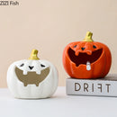 GobekUsa Halloween Pumpkin Ghost Ashtray - Funny Ceramic Office Desktop Weed Ash Tray Gift