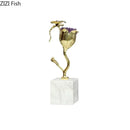 GobekUsa Amethyst Flower Ornaments Gold-plated Dragonfly Decor Sculpture Room Decor