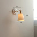 GobekUsa Ceramic LED Wall Lights Fixture with Copper Arm for Bedroom Living Room