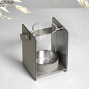 GobekUsa Leather Glass Vase Plant Pot Artificial Flowers Floral Room Decor
