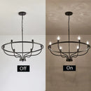 GobekUsa Industrial Chandelier Light: Retro Iron Pendant Lamp for Living Room, Kitchen, Restaurant