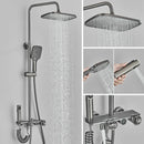 GobekUsa Grey Thermostatic Digital Shower Faucet Set with Rainfall System