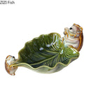 GobekUsa Ceramic Leaf Decor Tray: Elegant Tableware, Fruit Snack Candy Storage Bowl