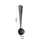 GobekUsa 2-in-1 Stainless Steel Coffee Spoon & Sealing Clip - Gold Kitchen Accessory