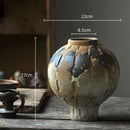 GobekUsa Green Ceramic Spherical Vase Geometric Lattice Design Home Decor Accessory