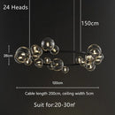 GobekUsa Glass Bubble LED Pendant Chandelier for Modern Living Room Decor
