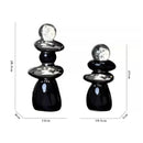 GobekUsa Decorative Crystal Ball Statue Figurines for Home Decor - Geometric Stone Pile