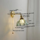 GobekUsa Ceramic LED Wall Light with Pull Chain Switch for Bedroom Bathroom Living Room