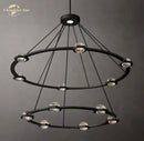GobekUsa Éclatant Two-Tier Round Crystal Chandelier for Living & Dining Room
