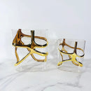 GobekUsa Gold-Edged Glass Vase with Geometric Patterns for Home Decor