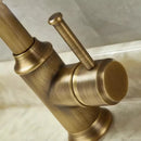 GobekUsa Antique Brass Basin Faucet Hot Cold Single Lever Bathroom Sink Tap