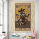 GobekUsa Cute Raccoon Tarot Card Tapestries: Boho Mystery Art for Hippie Home Decor
