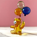GobekUsa Crystal Bear with Balloons Glass Figurine: Charming Home Table Decor - Kids Birthday Gift