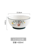 GobekUsa Bone China Rice Noodles Bowl and Dinner Plate Set