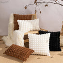 GobekUsa Fluffy Faux Fur Cushion Cover 45x45cm Cream Coffee Brown Home Decor Sofa