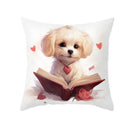 GobekUsa Cute Pet Dog Print Cushion Cover - Valentine's Day Home Decor Pillowcase