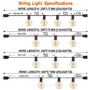 GobekUsa Amber Glass Bulb Dimmable LED String Lights Connectable for Party Wedding Decor