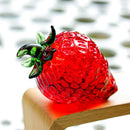 GobekUsa Glass Red Strawberry Figurine Crystal Fruit Miniature Ornament Decor
