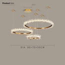 GobekUsa Gold Crystal Ring Chandelier for Living Room and Restaurant Décor