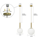 GobekUsa Gold Glass Ball Pendant Lamp for Luxurious Dining Room & Bedroom Decor