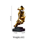 Abstract Gold Resin Statue Handicraft for Living Room, Office Desk Decor - GobekUsa