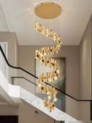 GobekUsa Gold Crystal Chandeliers LED Pendant Lamp for Modern Living Spaces