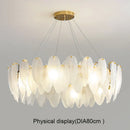 GobekUsa Gold Feather Chandelier LED Pendant Light for Home Decor