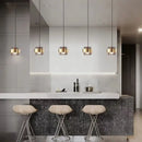 GobekUsa Gold Wrought Iron Hanging Lamp Glass Shade Suspended Pendant Light
