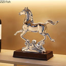 GobekUsa Golden Horse Mascot Resin Statue Artwork for Aesthetic Room Decor