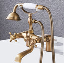 GobekUsa Antique Chrome Bathtub Shower Mixer Faucet Tap Set for Bathroom