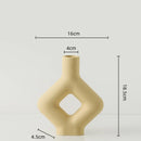 GobekUsa Geometric Ceramic Vase: Hollowed-out Letters Flower Arrangement Home Decor