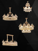 GobekUsa Luxe Crystal Ceiling Chandelier - Elegant Home Decor Hanging Light for Living Room