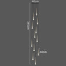 GobekUsa LED Rain Drop Chandelier Staircase Pendant Light Fixture Modern Nordic Design