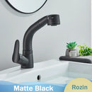 GobekUsa Black Lift Basin Faucet with Pull Out Sprayer for Bathroom Sink - Dual Nozzle
