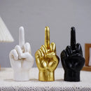 GobekUsa Black Gold Middle Finger Sculpture: Modern Home Decor Figurine & Shelf Accessory