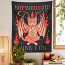 GobekUsa Cat Baphomeow Tapestry: Boho Witchcraft Moon Star Decor for Home & Dorm Room