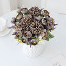 GobekUsa Artificial Hydrangea Tea Rose Bouquet for Home Decor and DIY Wedding Bouquets