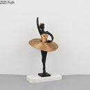 GobekUsa Golden Ballerina Sculpture Desk Ornament Aesthetic Room Decor Figure
