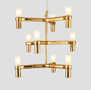 GobekUsa Crown Major Chandelier G9 Luxury Foyer Chandelier, White Gold, Chrome Metal