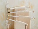 GobekUsa Antique Carved Swivel Towel Hanger, Wall Mounted Folding Towel Bar, Bathroom Towel Holder