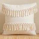 GobekUsa Beige Boho Style Cushion Cover 45x45/30x50cm - Handmade Square Pillow Case